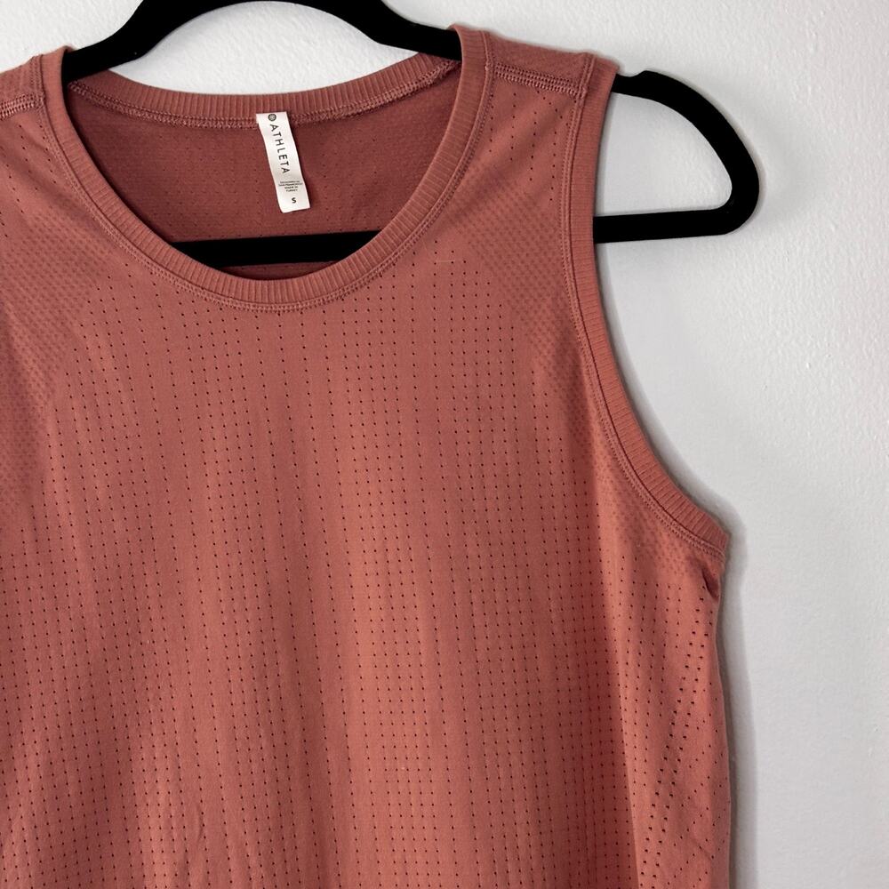 ATHLETA Dusty Pink Mauve Sleeveless Tank Top Size Small Athletic Wear Workout - Picture 3 of 12